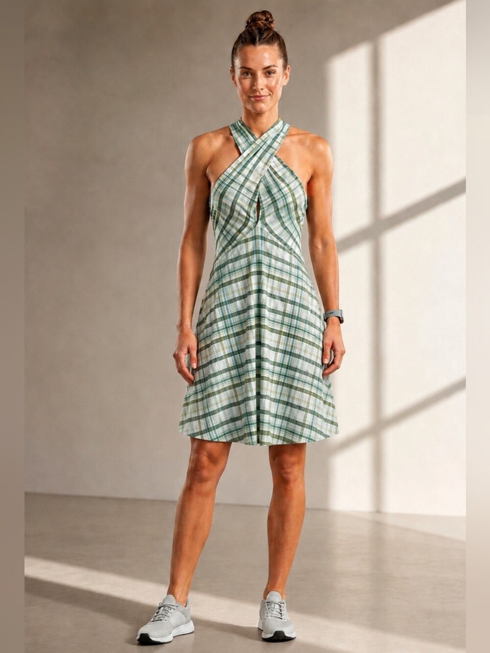 NWT Title Nine Round Trip 3-in-1 Convertible Dress Skirt Green Plaid Small